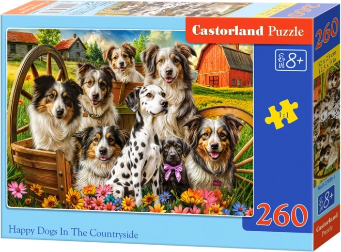 Puzzle 260 pieces Happy Dogs in the Countryside