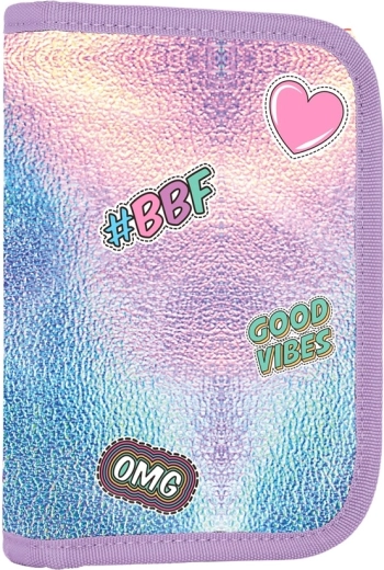 School Pencil Case OXY GO Shiny, 1 layer with 2 flaps, empty