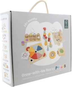POLARB дървен образователен бокс GROW-WITH-ME 36+ месеца