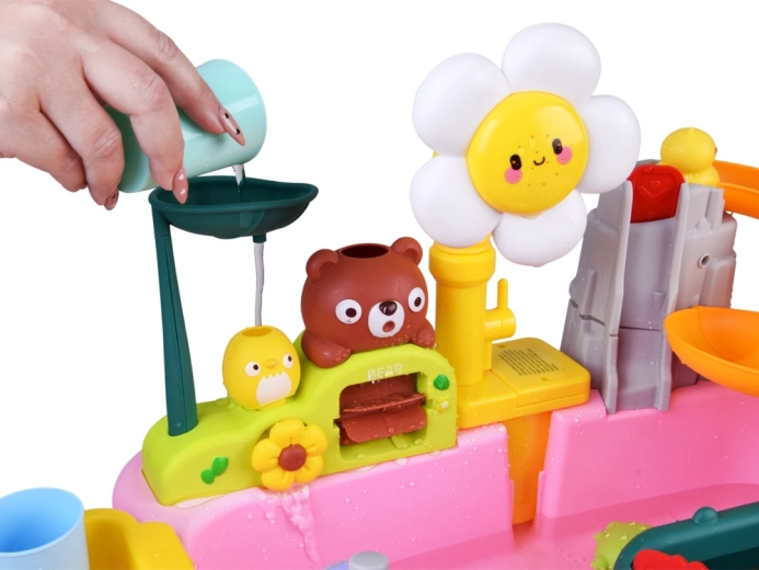 Пързалка, каскади и въртящи се колелца