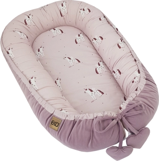 EKO cotton velvet baby nest Beige meadow 90 × 60 cm