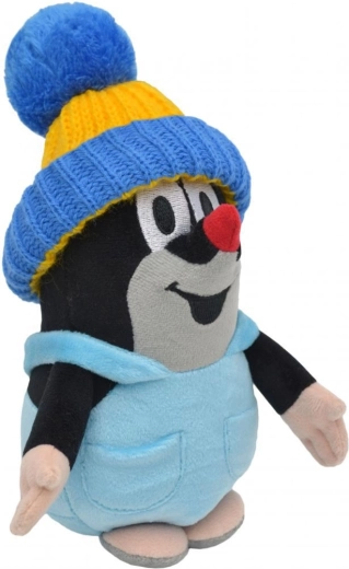 Moravská ústředna Mole in panties with a blue-yellow knit hat 20 cm