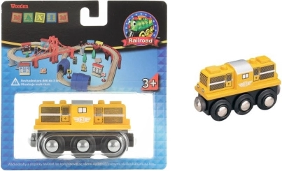 Maxim wooden diesel locomotive – yellow