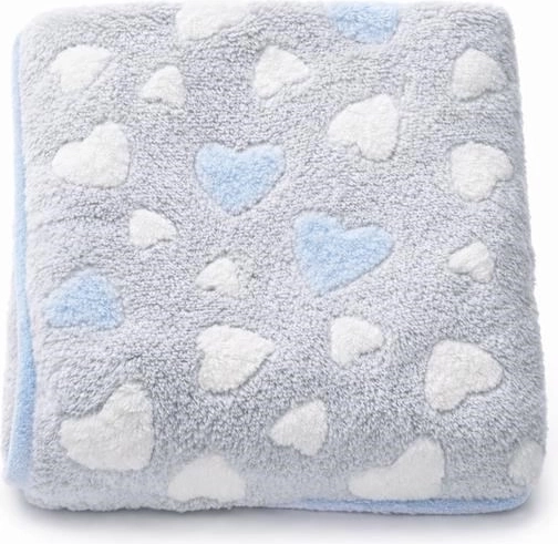 Детско одеяло New Baby сърчица, синьо 80×90 см