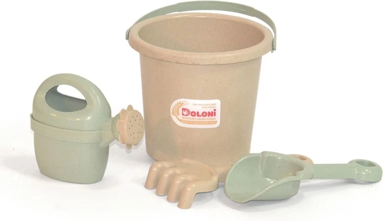 Doloni ECO Line комплект за пясък с лейка зелено-бежов