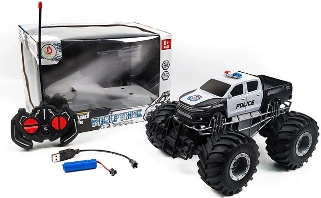 Remote-controlled police jeep with charger