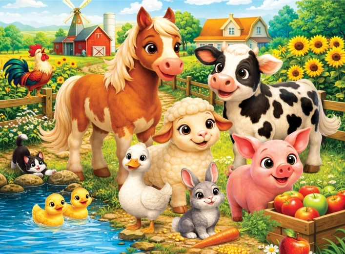 Cheerful farm scene
