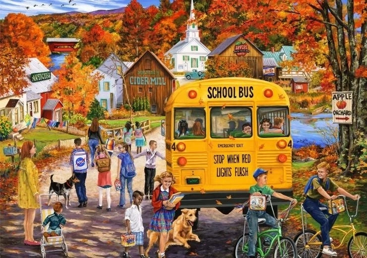Puzzle School Bus 2000 Pieces BLUEBIRD