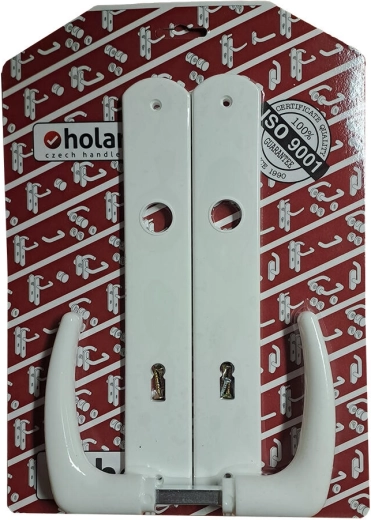 Classic Door Handle with XXL Backplate 90 mm for Bit-Key (BB) Lock, White
