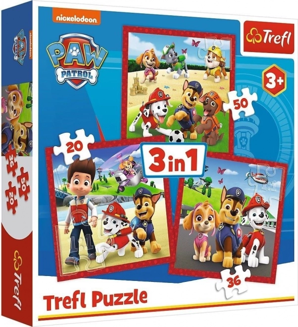 Пъзел 3 в 1 PAW PATROL Весели кученца Trefl