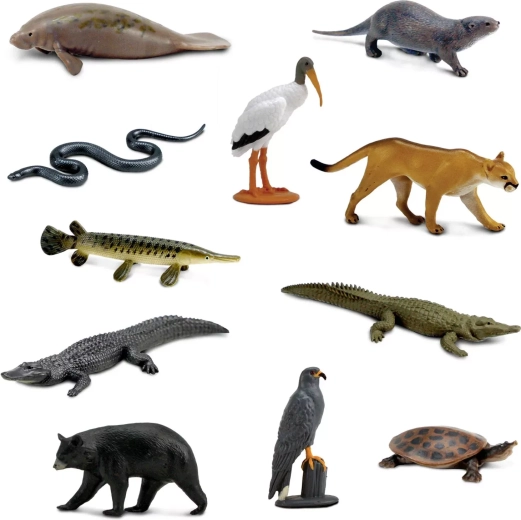 11 мини фигурки на животни от Everglades