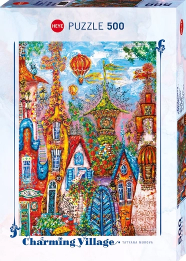 Пъзел Heye Charming Village: Синята порта, 500 части