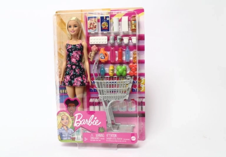 Кукла Barbie на пазар с количка и аксесоари