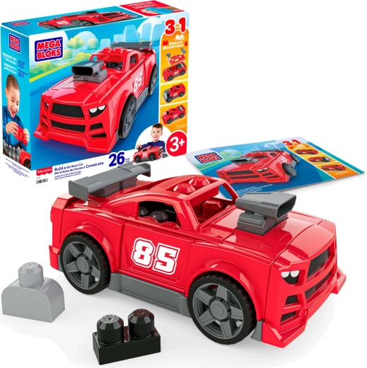 Mega Bloks 3в1 конструктор състезателна кола (26 части)