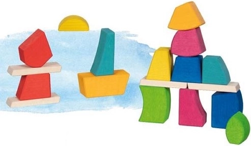 Дървени строителни блокчета Creo goki Evolution (18 части)