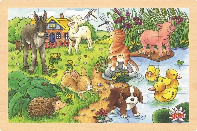 Wooden Puzzle Farm Babies 24 Pieces