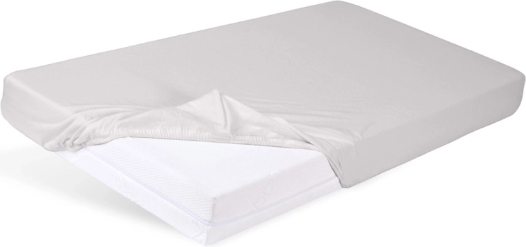Babymatex fitted jersey cot sheet 60 × 120 cm ecru (ivory) – light grey