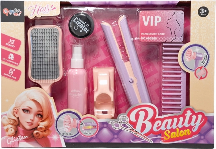 Hairdressing Set for Little Stylists with Battery-Powered Straightener