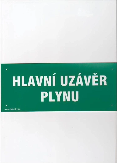 Safety Sign Main Gas Shutoff 210 × 87 mm plastic