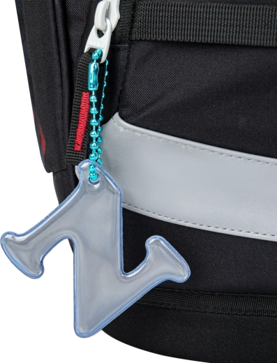 Easy attachment to a backpack, school bag, and keys