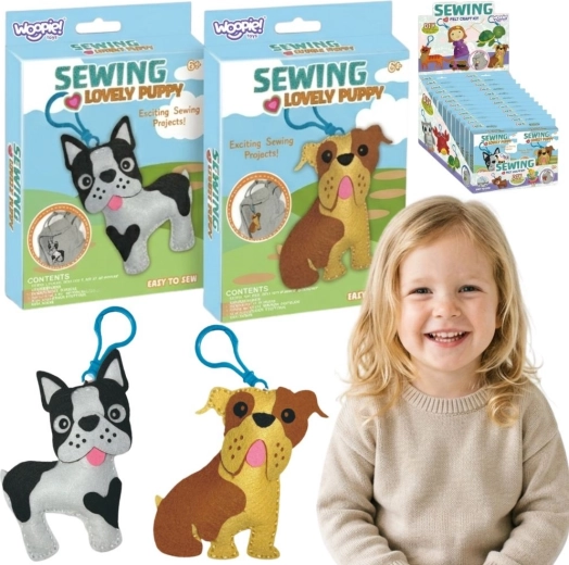 Woopie Sewing Lovely Puppy – комплект за шиене за деца (DIY ключодържател кученца)