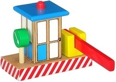Babu wooden train toll gate for wooden railway