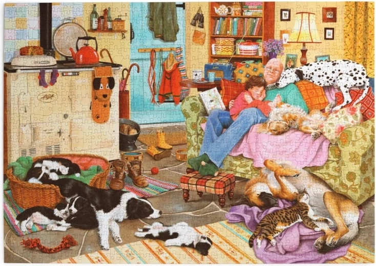 Пъзел House of Puzzles Кучешка почивка, 1000 части