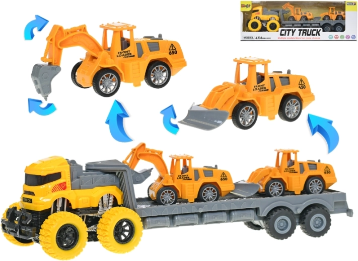 Friction-Powered Hauler with Construction Vehicles 37 cm
