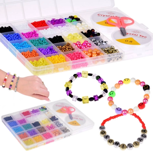 Творчески комплект мъниста и кристали за гривни – 22 цвята