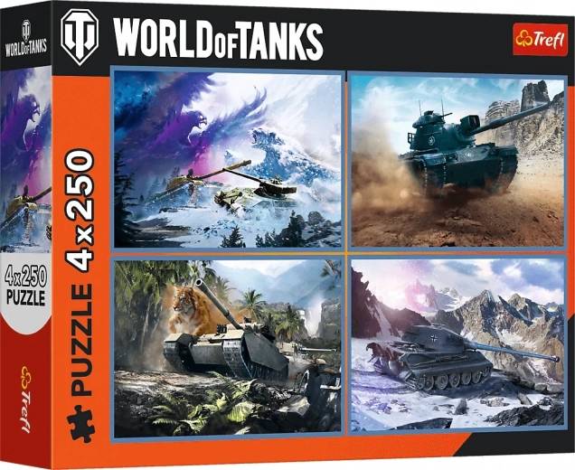 Trefl puzzle World of Tanks big battle 4×250 pieces