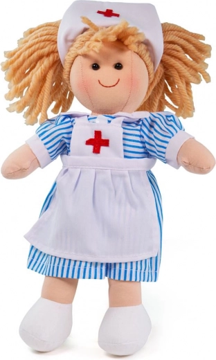Платнена кукла медицинска сестра Нанси 28 см от Bigjigs Toys