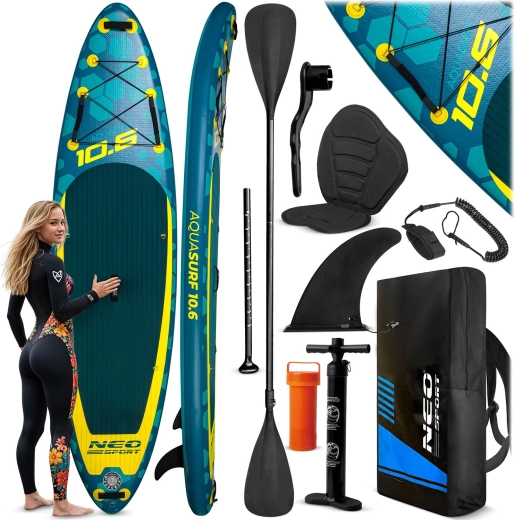 Надуваем падълборд Aquasurf 10'6 (320 × 84 × 15 cm) Neo‑Sport