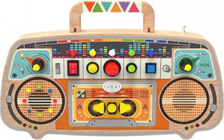 Дървено FM радио – интерактивна activity board дъска за деца