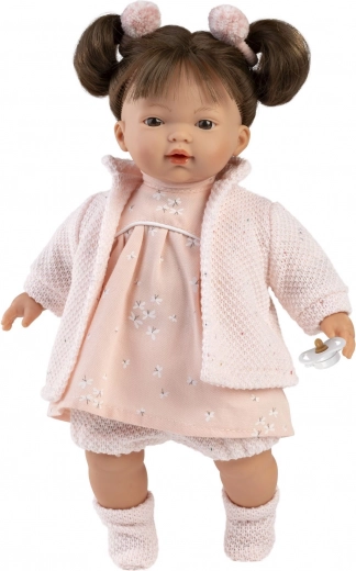 Llorens Vera – реалистична говореща кукла със звуци и меко телце, 33 cm