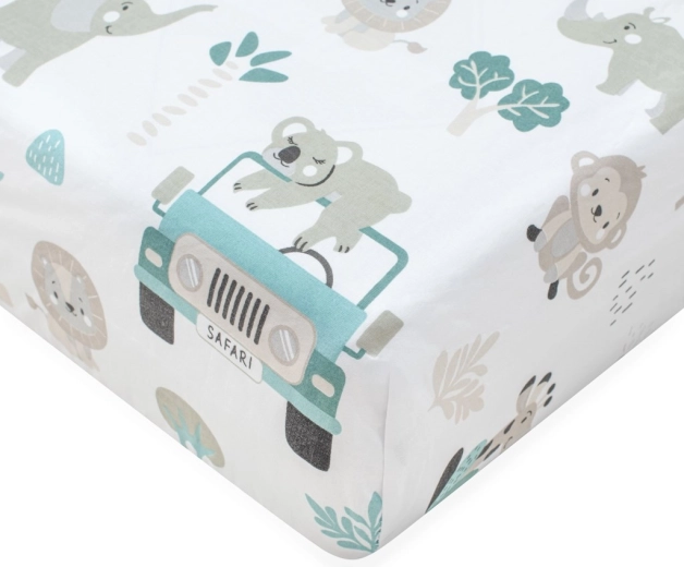 Памучен чаршаф за бебешко легло NEW BABY Safari II 120 × 60 см