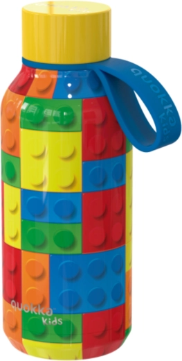Неръждаема термобутилка Quokka Kids solid color bricks с каишка, 330 мл