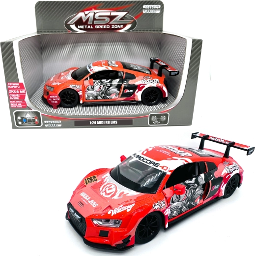 Die-cast Audi R8 LMS model with lights and sound in 1:24 scale