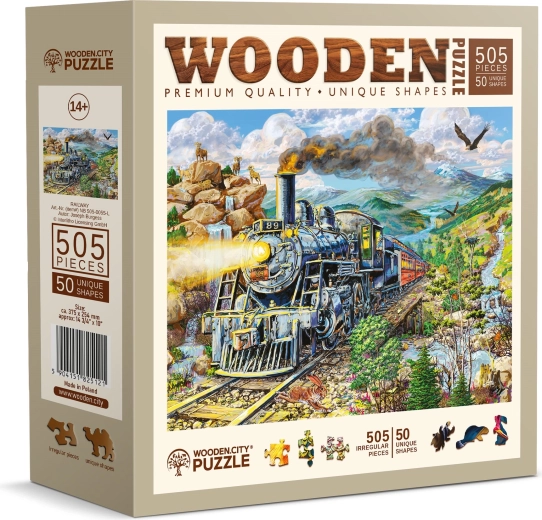 WOODEN CITY Wooden Puzzle Railway 505 pieces
