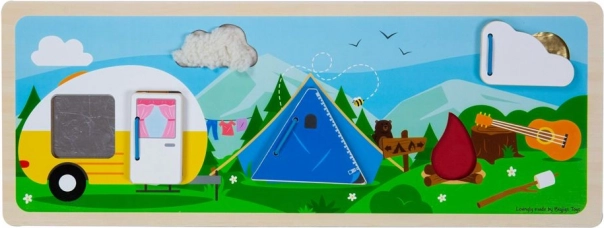 Bigjigs Toys сензорен пъзел – къмпинг сред природата