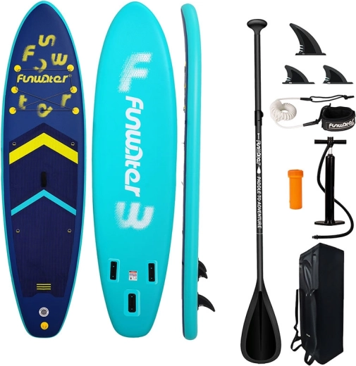 FunWater inflatable SUP paddleboard, 350 × 86 × 15 cm, navy blue