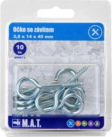 Closed eye bolt 40 × 14 × 3.8 mm, galvanized (10 pcs)