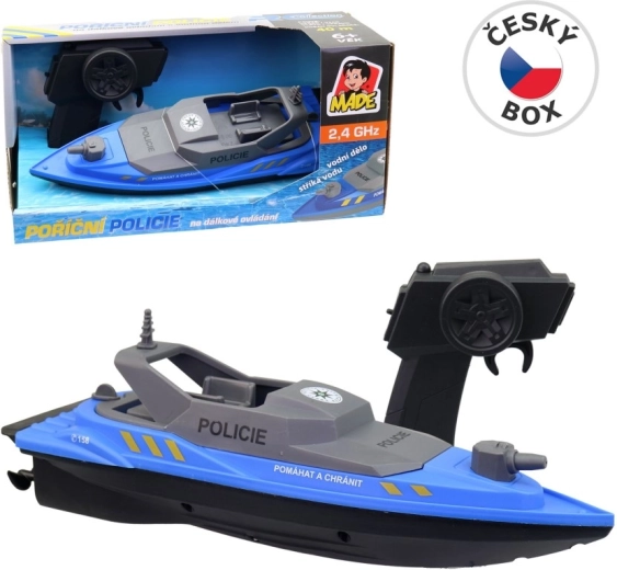 MaDe RC police boat 2.4 GHz with water spraying - 1 piece