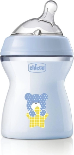 Chicco NaturalFeeling anti-colic baby bottle 250 ml for boys 2m+