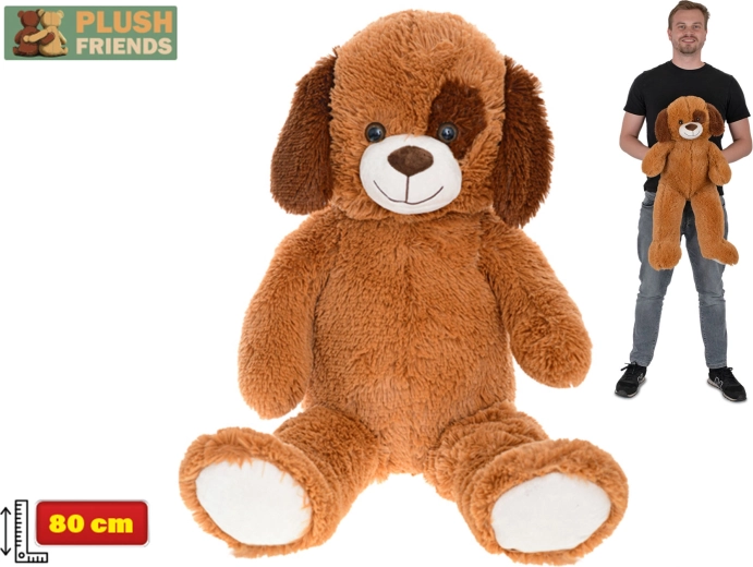 Plush Friends голям плюшен куче 80 см тъмнокафяво