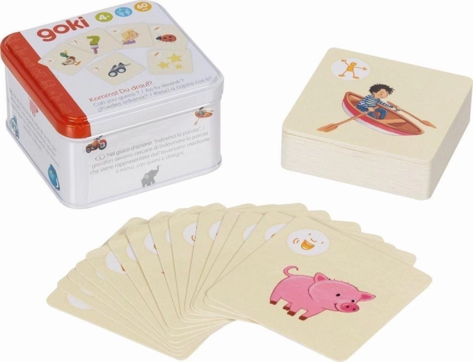 Goki game guess the activities in a tin box