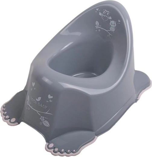 Musical children's potty with anti-slip Owl grey