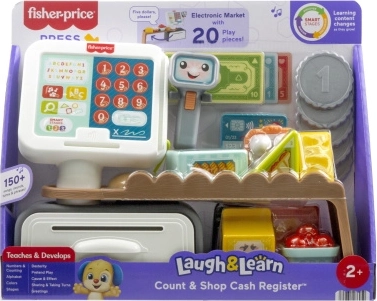 Talking Fisher‑Price cash register with scanner and Smart Stages (cz/sk/eng/hu/pl)