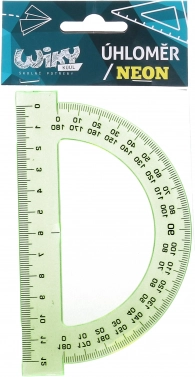 Large neon protractor 12 cm