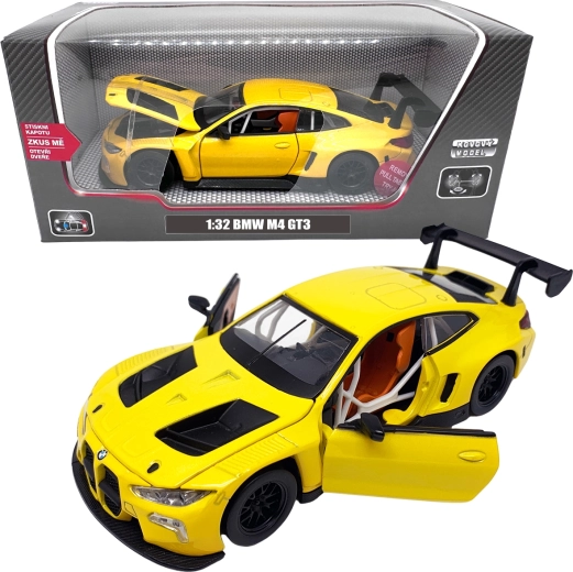 Метален модел BMW M4 GT3 1:32 жълт