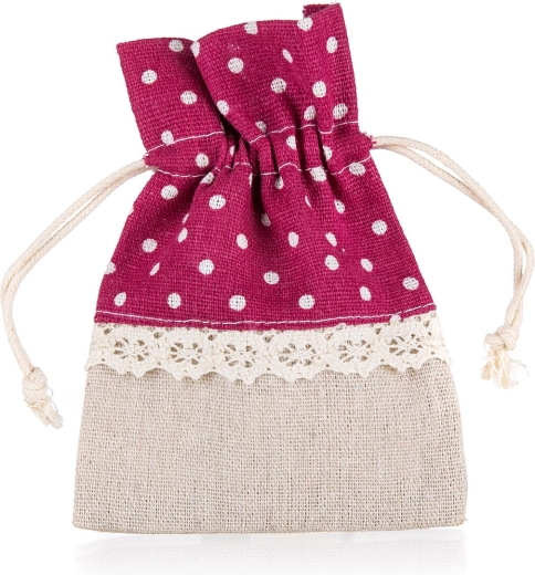 Decorative Cotton Pouch DOTS 10 × 13 cm, Red